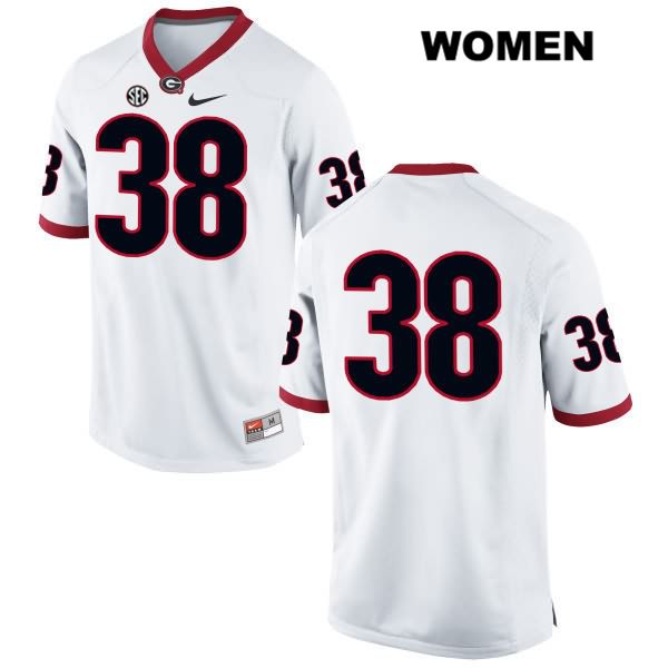 Georgia Bulldogs Women's Brandon McMaster #38 NCAA No Name Authentic White Nike Stitched College Football Jersey ZYZ8456ED